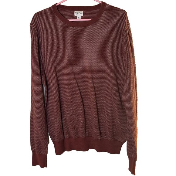 J. Crew Men's Crewneck Sweater Burgundy Size XL Cotton Blend #268 - Picture 1 of 6